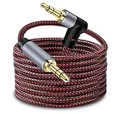 ♫♫【Unglaublich Haltbar】 Aux Kabel Auto Handy ist weich, aber strapazierfähig mit dem Nylon-Geflechtmaterial, das ein Ziehen und Verwickeln verhindert, und die Lebensdauer von über 10.000 Biegungen ist um ein Vielfaches länger als bei anderen Audiokabeln.
