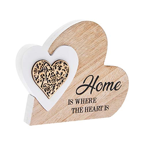 Home Sentiment - Placca in legno con doppio cuore