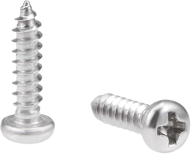 sourcing map 3x12mm Self Tapping Screws Phillips Pan Head Screw 316 Stainless Steel Fasteners Bolts 50Pcs