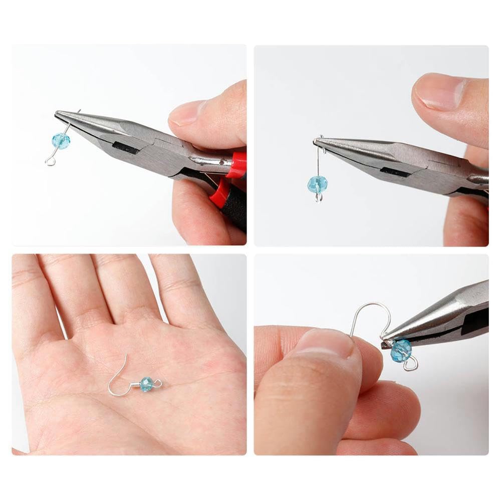 10 griglie Anelli di salto aperti Anelli divisi Chiusure per aragosta Gancio per orecchini Pinze per cavi Set per risultati di gioielli Realizzazione di accessori per gioielli-6