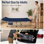 ARAER Camping Cot for Adults, 28in Wide with Mattress (Navy Blue) - Image 3