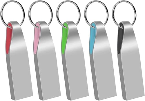 Chiavetta USB 8 GB 5 pezzi in metallo usb con portachiavi multicolore