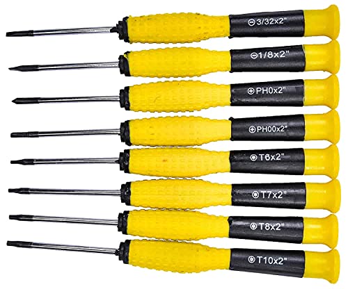 Jegs 100-Piece Screwdriver & Bit Set | Chrome Vanadium Steel Screwdriver Blades & Bits | Black & Yellow Double-Injected Handles | Includes Storage Rack #TOP6