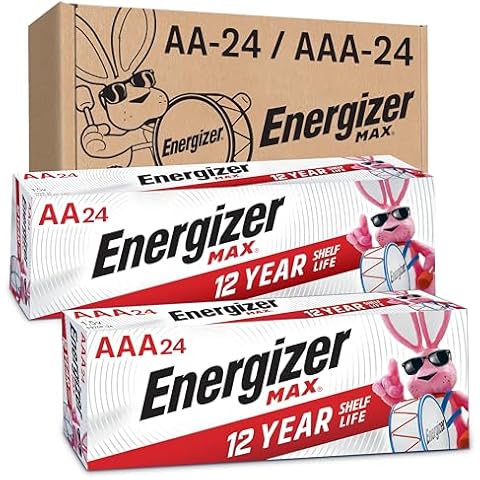 Energizer AA Batteries and AAA Batteries, 24 Max Double A Batteries and 24 Max Triple A Batteries Combo Pack, 48 Count Cover