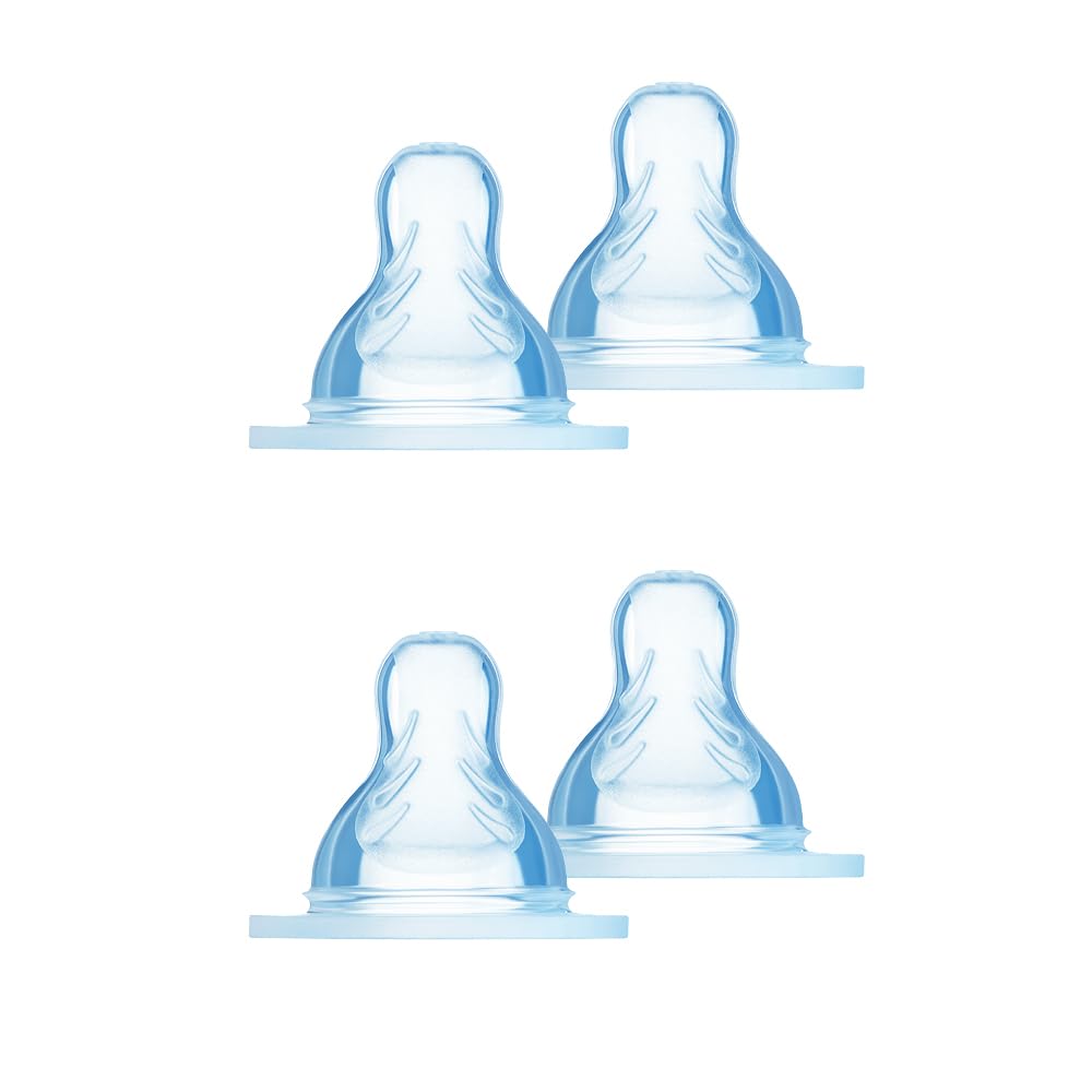 MAM Quadripack con 2 Tettarelle Misura 3 e 2 Tettarelle Misura X (Set da 4), Tettarella MAM piatta e simmetrica in morbido Silicone SkinSoft, Kit da 2 accessori neonato 4+ mesi per l'allattamento