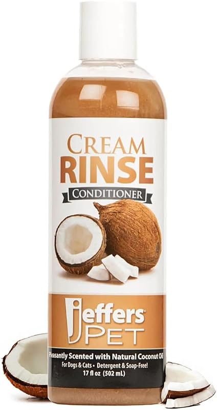 Condicionador Cream Rinse para Cães e Gatos Jeffers com Óleo de Coco, 510 mL