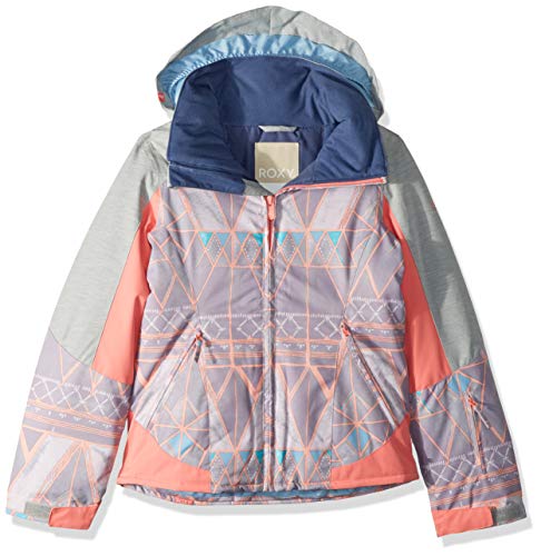 Roxy Little Sassy Girl Snow Jacket, Minimal Grey_Mosaic, 14/Xl #TOP5