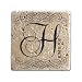 Infusion Personalized Tumbled Travertine Coasters - Set of 4 (Vintage Initial and Couple Name)