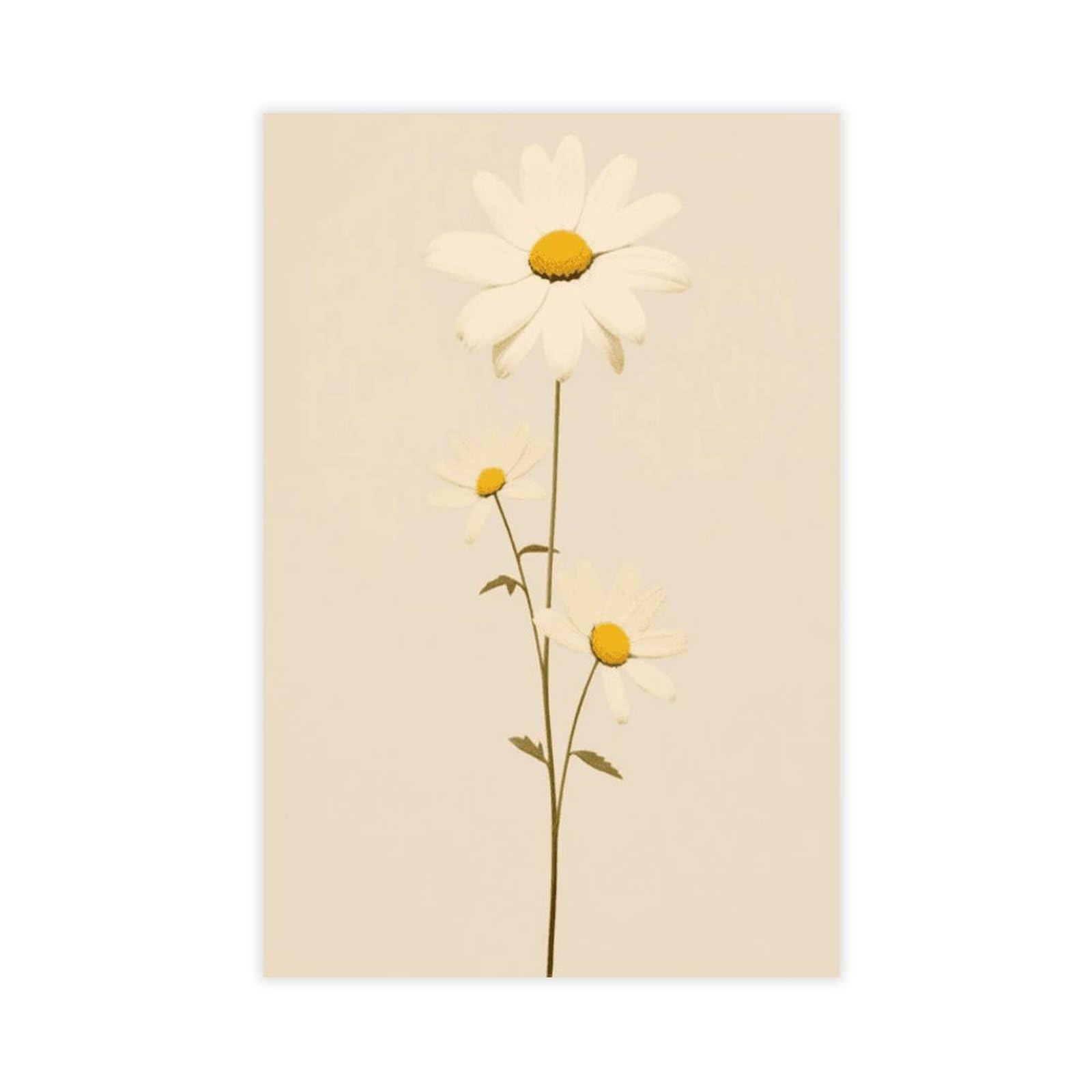Utgn White Daisy Watercolor Print Canvas Poster Wall Art Print Picture Paintings 24X36inch(60X90cm)