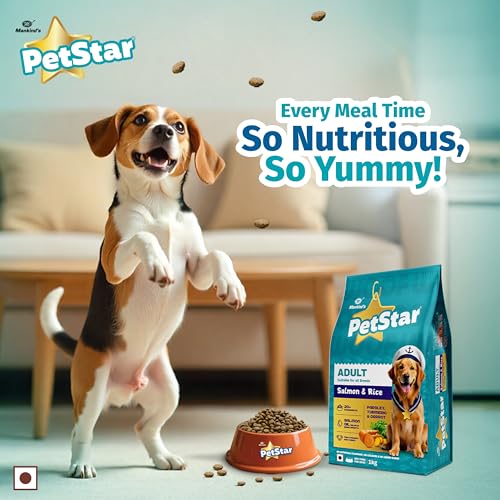 Image of PetStar Adult Dry Dog Food (High Protein) Salmon & Rice Flavor, 3kg and Mankind BubbleStar Neem & Aloe Vera 2-in-1 Shampoo & Conditioner for Dogs & Cats,200 ml