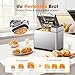 Triumphkey Brotbackautomat mit 19 Programmen & 1000g Fassungsvermögen – Vollautomatische Brotbackmaschine mit 3 Bräunungsstufen, Timer, 710W, Edelstahl-Optik inkl. Sichtfenster & Rezeptbuch