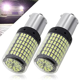 BOODLIED 19 Watts 9-30v 1156 LED Bulb Amber Lights 2500LM Super Bright 144-SMD 3014 Chips 7506 93 3497 P21W BAU15S White LED Lights for Turn Signal Reverse Brake Stop Light .2-pack.