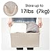 EZOWare Set of 3 Bamboo Large Fabric Storage Bins Baskets with Cotton Rope Handle, Collapsible Cube Container Box for Nursery, Kids, Closet, and More (Beige)