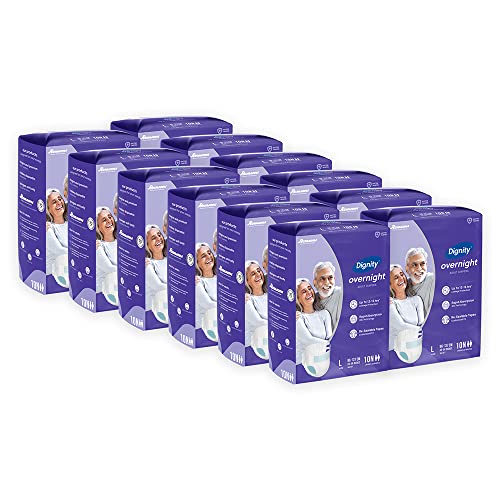 Image of DIGNITY Overnight Tape Style Adult Diapers - L (120 Pieces) With Wetness Indicator and Leakage Protection Upto 12-16 Hrs.