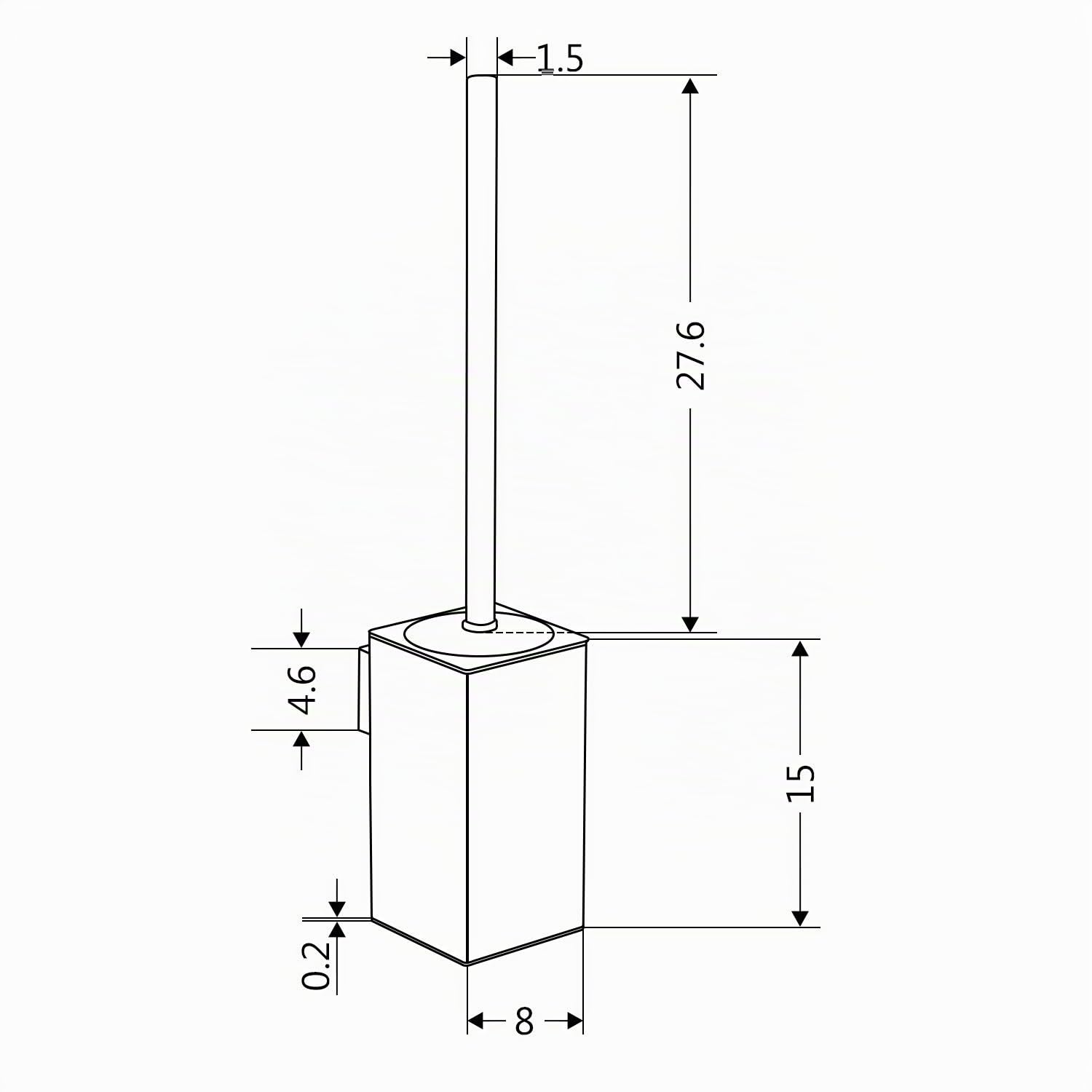 BGL Soporte Cuadrado para escobilla de Inodoro de Acero Inoxidable 304 (Cromo)