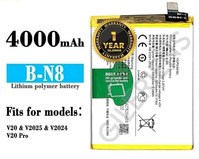 Image of Original B-N8 Battery for Vivo S7, V20 & V20, S7, V20, V20 Pro Battery with 1 Year Warranty** (BB266)