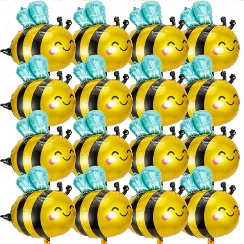 14 Pack Bee Balloons for Baby Shower 31inch Bees Birthday Party Decorations - Bee Day Party Honeycomb & Sunflower Theme - Bee Baby Shower Decor Bee Party Supplies Bee Decorations (14Pack)