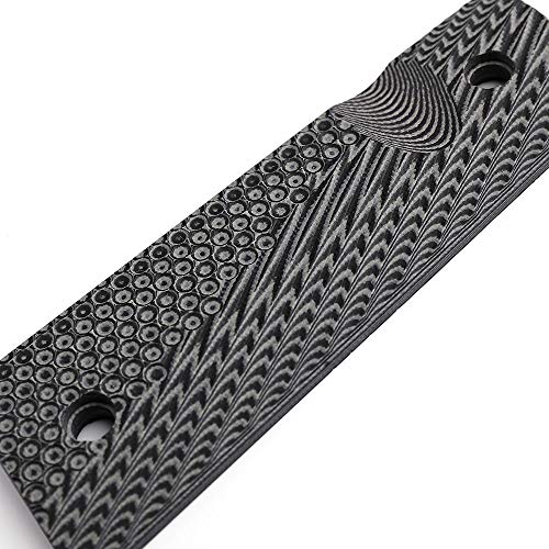 1911 Full Size G10 Grips, Magwell Cut, Ambi Safety Cut, Ops Texture, Cool Hand Brand, Grey/Black #TOP5