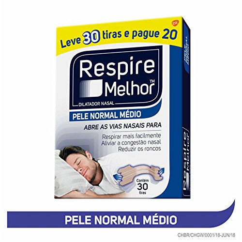Dilatador Nasal Pele Normal, Respire Melhor, 30 Unidades