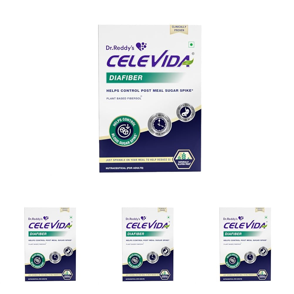 Celevida Diafiber – Diabetes Care Product| 100% Plant-Based Fibersol® Helps Control Post Meal Sugar Spike|Helps delay post meal hunger – 360g (Pack of 120 Sachets)