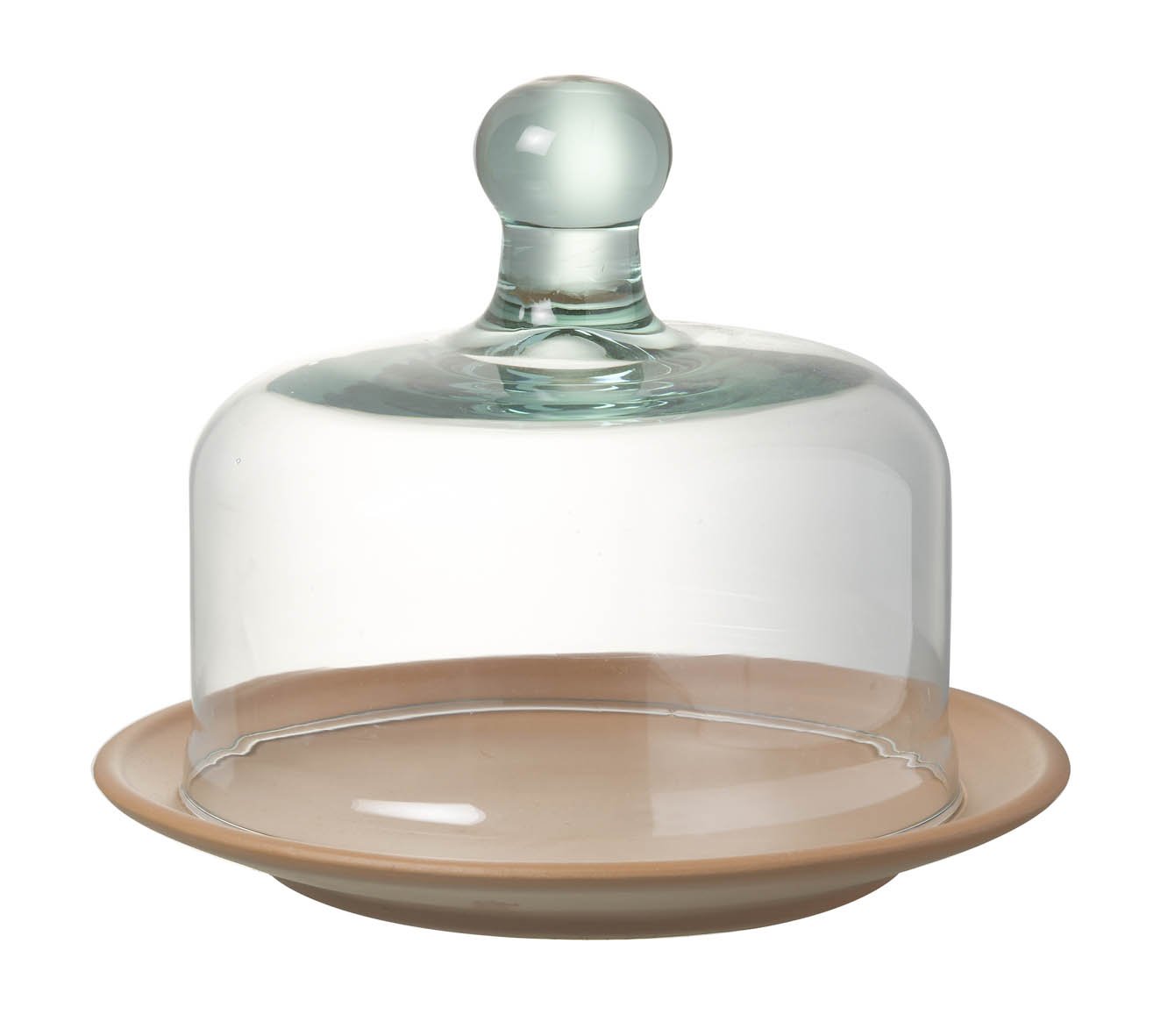 Medium Recycle Glass Display Cover Dome Cloche w/Ceramic Base 19cm by Parlane 29 cm