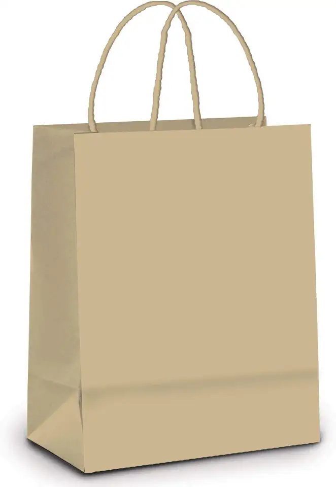 Sacola De Papel Para Presente Kraft C/ 10 Unidades Lisa Na Cor Pardo - Tamanho 39x32x16 Cm - Cromus Embalagens