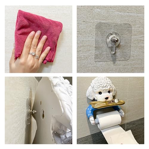 Bulevina 17072024D Cute Dog Toilet Paper Roll Holder, Novelty Cartoon Animal Shape Tissue Towel Tray Wall Mounted Rack, Funny Bathroom Storage Decor Dispenser Creative Thoughtful Gift 19 X 17.5 X 11Cm  thumb #4