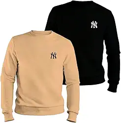 Kit 2 Moletom Gola Careca Flanelado New York Estampa Macio Estiloso