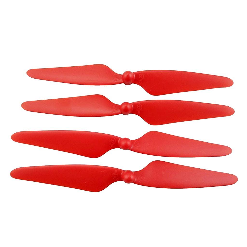 UJEAVETTE® 4Pcs Drone Propeller Blade Cw/CCW Prop for Mjx B3H Bugs 3H Bugs 3 Pro Red|Rc Car Remote Drone Control Toy |Motor Gear Kit|Receiver Part |Transmitter Controller |Truck Accessory