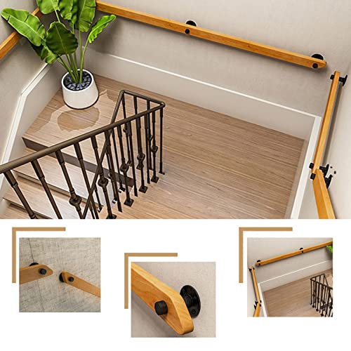 Main courante en bois pour escalier intérieur de maison et loft retro