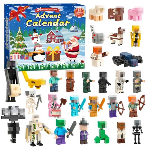 Christmas Advent Calendar 2025–24-Days Countdown Calendar with 29 PCS Exclusive Game Themed Collectible Figures, Countdown Christmas Surprise Gifts for Kids for Kids & Collectors