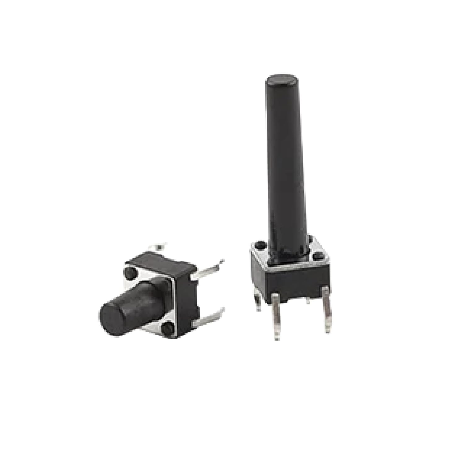 Tactile Push Button Switch, Black, 6x6mm Mini Momentary Micro Switch, 20 Pack, Multiple Heights 4.3-11mm for PCB Electronics (6 * 6 * 7mm)