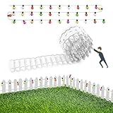 TaimeiMao Wichtel zubehör Weihnachten,Miniatur Zaun Gartenzaun Holz,90 x 5cm Fairy Garden Holzzaun,mit Deko Lichterkette,100cm Fairy Lights,puppenhaus zubehör,wichtel zubehör Weihnachten