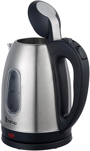 Hervidor eléctrico, hervidor de té de 1.5 litros y caldera de agua caliente para café, tetera y calentador de agua, apagado automático, acero