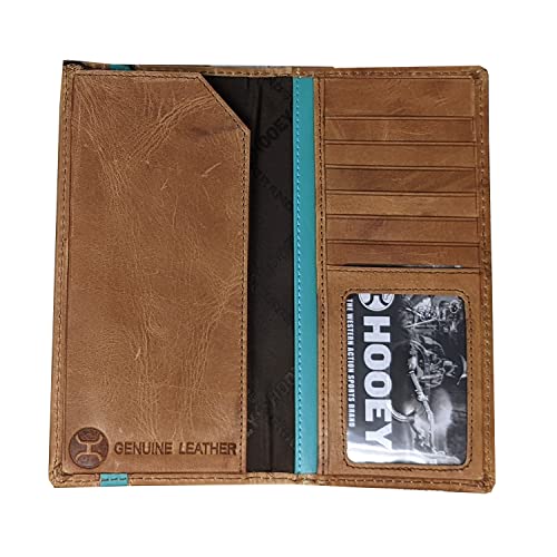 HOOEY Leather Men’s Western Rodeo Wallet (Aztec Inlay - Turquoise)3