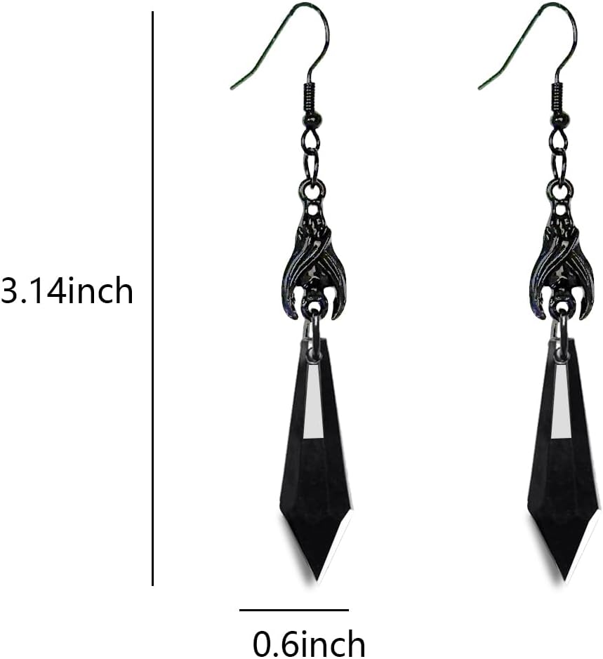 Goth Dark Bat Dangle Earrings for Women Crystal Dangle Earrings Halloween Punk Vampire Earrings Jewelry - Image 5