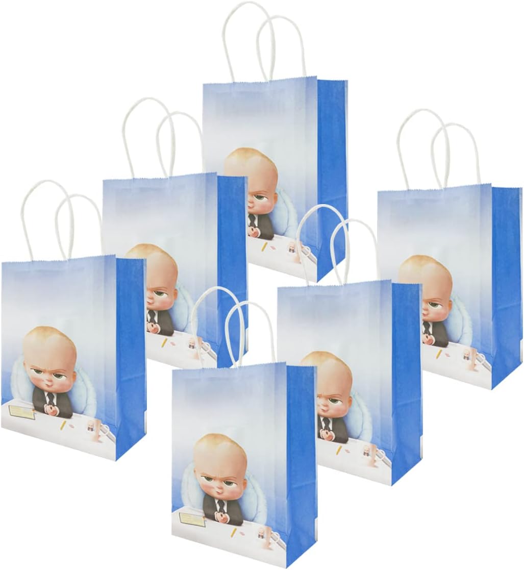 Nice Orange 12 Pcs Baby Birthday Party For BOSS Gift Bags, boys and girls birthday party decoration Supplies