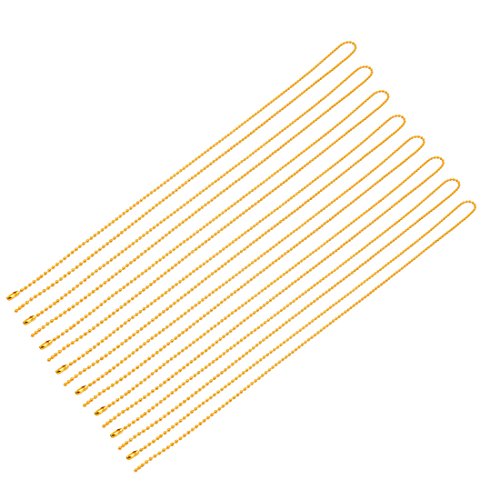 Aexit 8pcs 2.4mm Lighting fixtures and controls Dia Metal Plated Iron Beaded Connector Ball Key Chain 80cm Length