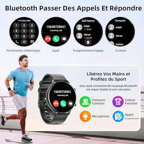 Hwagol Montre Connectée Homme Femme 1.39" Smartwatch avec Podometre, Moniteur Sommeil, avec 140+ Sportifs, Smartwatch Montre Intelligente Bracelet pour Android iOS – Image 4