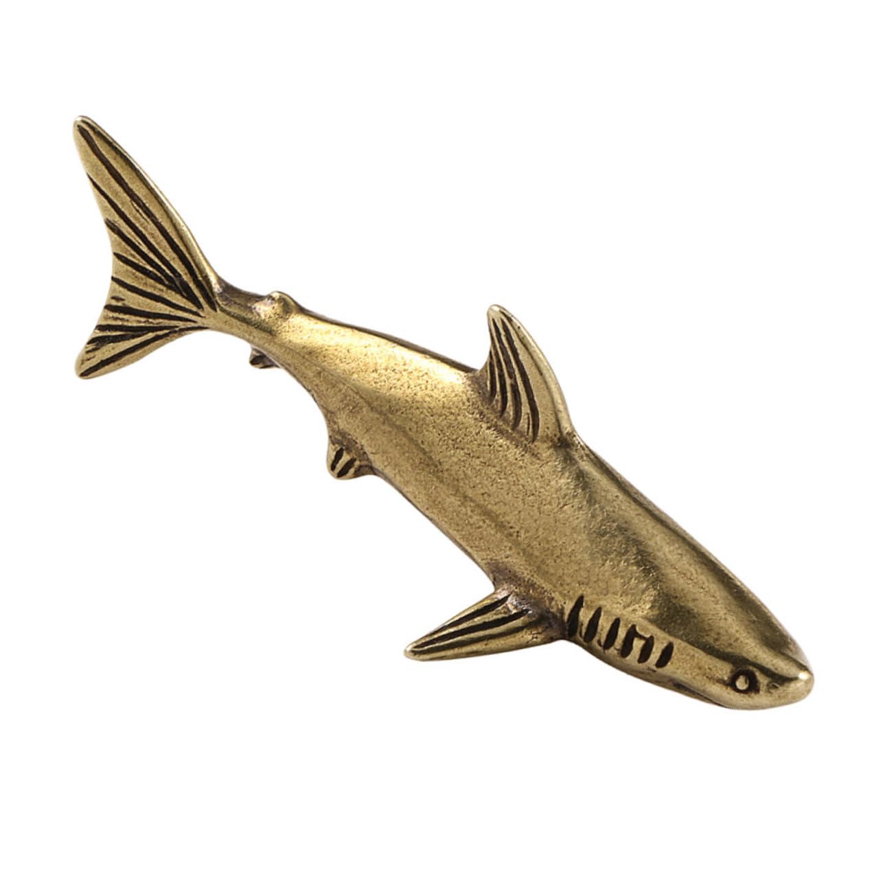IMIKEYA Lindos Adornos De Tiburones Estatua De Tiburón Modelo De Tiburón Estatuilla De Animales Estatuilla De Tiburón Figuras De Bronce Escultura De Tiburon Golden Latón