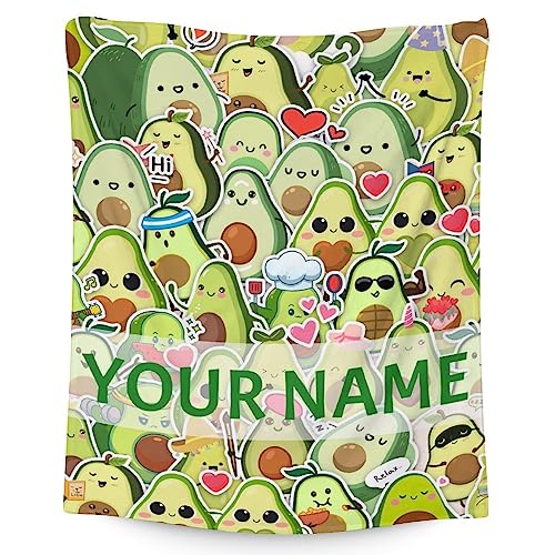 Blanket for Girls - 30"x40" Personalized Cute Avocado Throw Gifts - Colorful Soft Fuzzy Blankets for Couch & Office