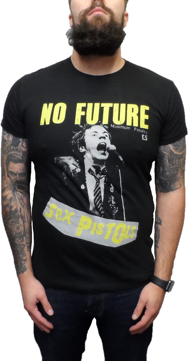 Mazeys Mens Official Sex Pistols T Shirts No Future Black 2XL