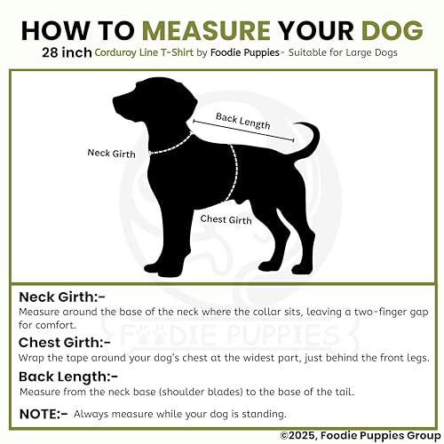 Image of Foodie Puppies Corduroy Line Velvet Pocket T-Shirt Warm Sweater Jacket - (28 inch, Olive & Maroon) for Large Dogs | Soft, Lightweight Pet Apparel | Stylish, Comfortable, Durable, Stretchable