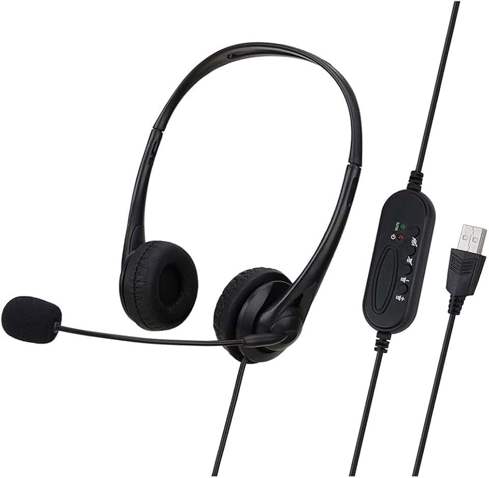 BEMMY Fone Headset Com Microfone Usb Para Home Office Call Center