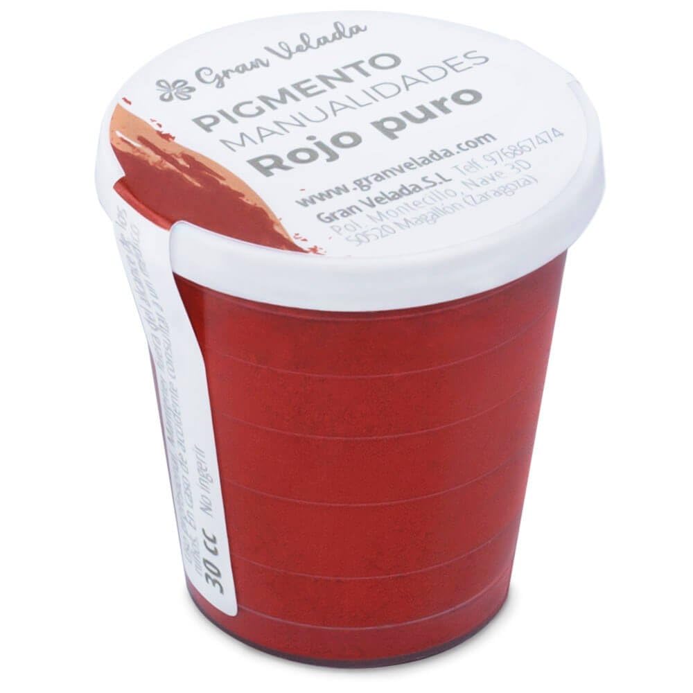 Gran Velada - Kosmetikfarbe Rotes Pigment für Bastelarbeiten 1000 cc | Hochkonzentriertes Farbpulver für Seifen, Kerzen & DIY Kunstprojekte, Lichtecht und Deckend für Kunsthandwerk und Farben