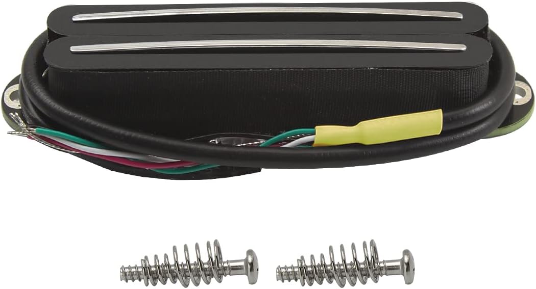 FLEOR Hot Rail Ceramic Single Coil Sized Humbucker Pickup High Performance 12-13K Bridge Pickup for Strat Electric Guitar, Black