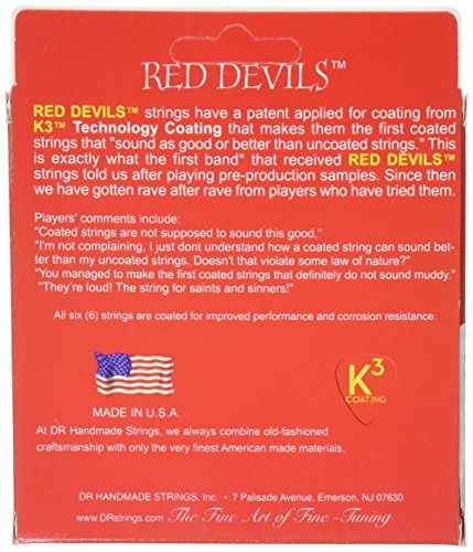 DR E EXRD RDE-10/52 Extra Red Devils Jeu de cordes pour guitare électrique 10-52 - Les Beatles, Paul McCartney, John Lennon, RIngo Starr, George Harrison DR E EXRD RDE-10/52 Extra Red Devils Jeu de cordes pour guitare électrique 10-52 – Image 3