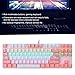 Dilwe Kabeebundene USB-Gaming-Tastatur mit Multimedia-Tasten, 2 Farben Gaming ABS Mechanische Tastatur für Alemeine Desktop- und Notebook-Computer(weiß und rosa)