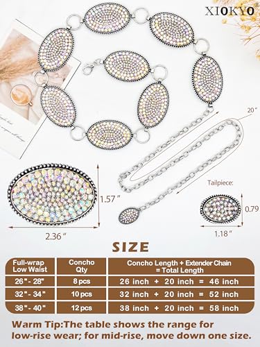 Bling Rhinestone Concho Belt Heavy Metal Western Crystal Chain Belt Cowgirl Sparkly Waist Chain for Women Dress2