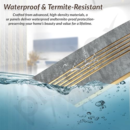 Image of Plantex Louvers Panel for Wall /8 Feet Wall Panels /3D Charcoal Panel for Interior Walls Decor - Pack of 7 Covers - 56 Sq. Ft, Size-1 Feet x 8 Feet (WD-2209)